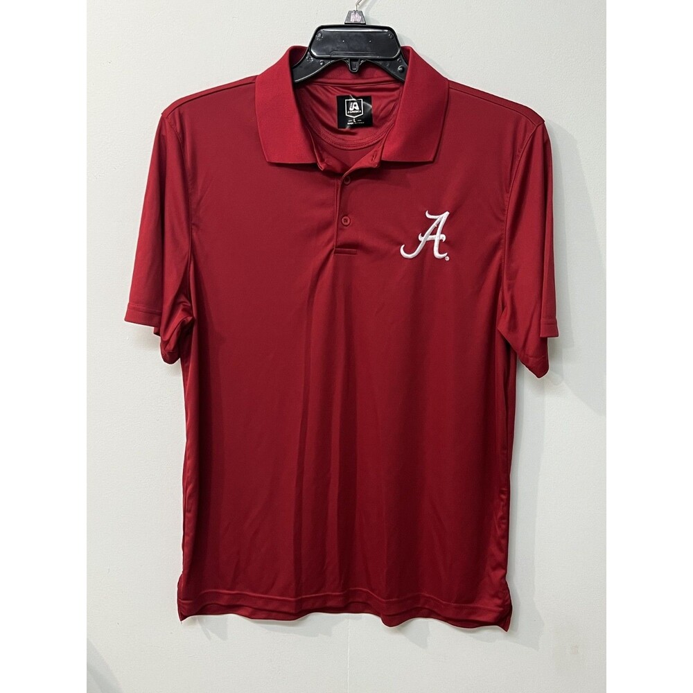 J America Alabama Crimson Tide Polo Shirt Men’s Large Red Embroidered A